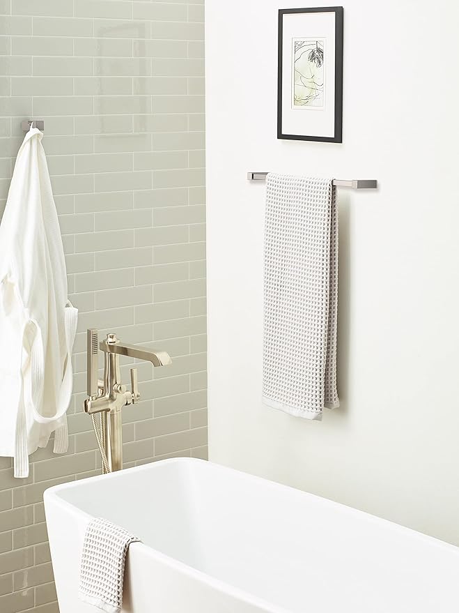 Amerock BH36080G10 | Brushed Nickel Single Robe Hook | 7/8 in. (22 mm) Length Towel Holder | Monument | Towel Hook for Bathroom | Bathroom Hardware | Bath Accessories