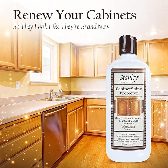 STANLEY HOME PRODUCTS Cabinet Shine Protector - Wood Polisher & Dust Cleaner For Wooden Furniture & Floor - Dust Cream & Hardwood Conditioner For Home & Office Patio (Pack of 6)
