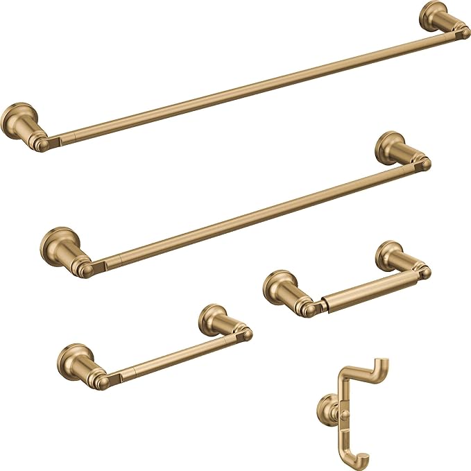 Delta Saylor (1-Pack) 8'' Towel Rack for Bathroom Champagne Bronze Towel Bar for Bathroom Wall Hand Towel Holder Rod Wall Mounted Kitchen Towel Holder 73508-CZ