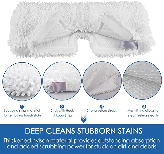 6 Pack Pocket Steam Mop Pad Cleaning Pads for Shark Steam Pocket Mop S3500 Series S3501 S3601 S2902 S3901 S3550 S3601d S3801 S3801co Se450 S2901