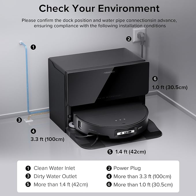 roborock Saros 10 with Refill & Drainage System Robot Vacuum and Mop, 22,000Pa Suction, AI Obstacle Avoidance, 3.14-inch Ultra Thin, Intelligent Dirt Detection, Zero Tangling Main Brush, Hot Water Mop