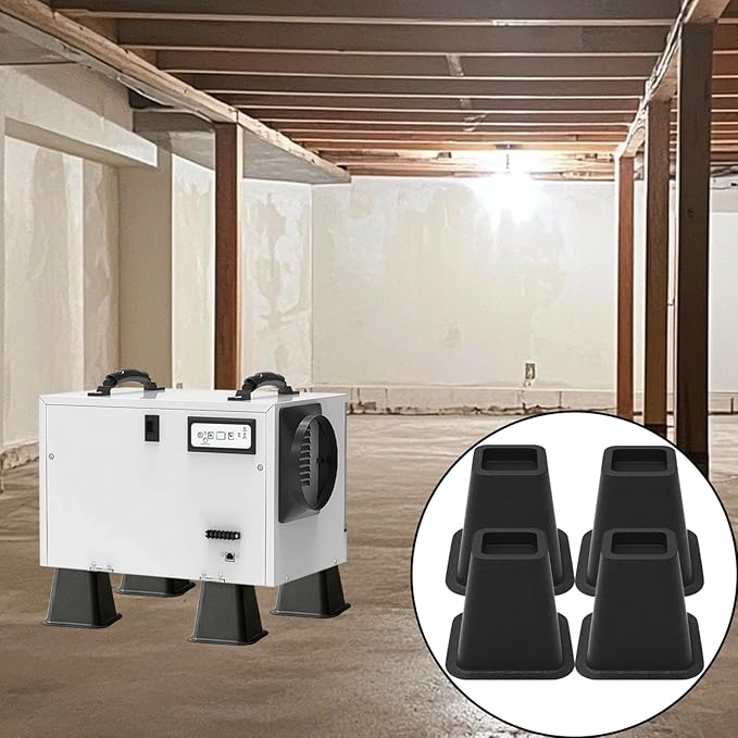 Dehumidifier Riser Kit 4 Pack, 6 Inch Heavy Duty Crawl Space Dehumidifier Stand, Universal Support Pads for Drainage, Vibration & Noise Reduction
