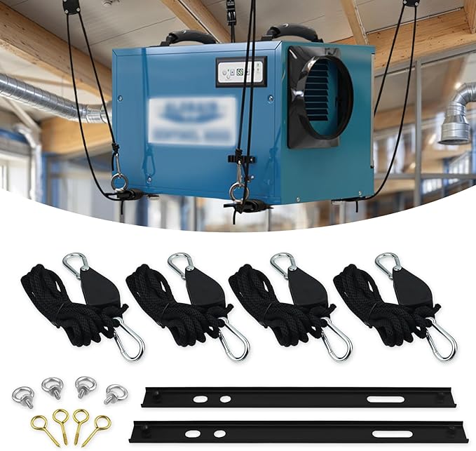 Dehumidifier Hanging Kit for Crawl Space & Basement – 300 Lb. Capacity | Anti-Vibration Mounting Brackets to Reduce Noise, Secure Hanging Dehumidifier Kits (Easy Install)