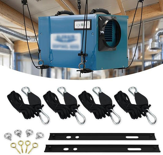Dehumidifier Hanging Kit for Crawl Space & Basement – 300 Lb. Capacity | Anti-Vibration Mounting Brackets to Reduce Noise, Secure Hanging Dehumidifier Kits (Easy Install)