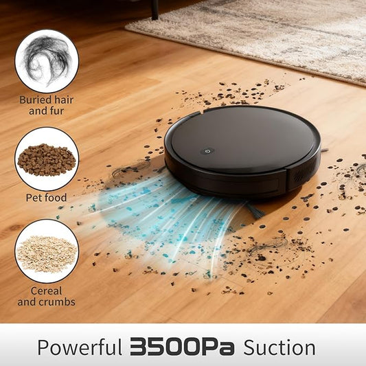 Livvi Robot Vacuum and Mop Combo - 3500pa 2 in 1 Robot Vacuum with WiFi/App/Voice, 120 min Runtime, Super Thin, Quiet, Self-Charging, for Hard Floors (G100)