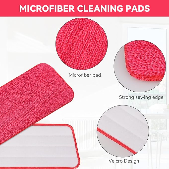 Spray Mop Refills for Libman Freedom Spray Mop, 16in Reusable & Washable Microfiber Floor Cleaning Pads