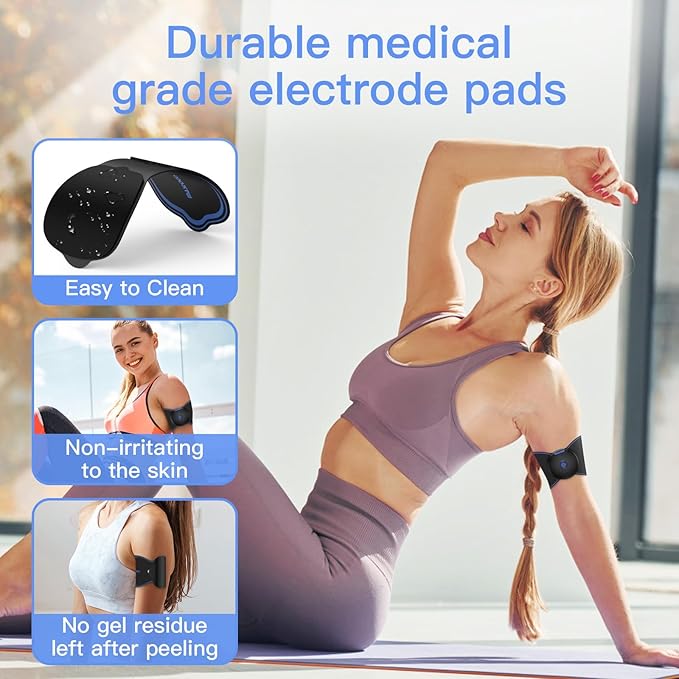 Wireless TENS Unit Electrode Pads Combo Set – 8-Pack Multi-Size Electrodes, Reusable & Latex-Free Replacement Pads for Wireless TENS Units, 3.5mm Snap Connectors (for Multi-Site Pain Relief)