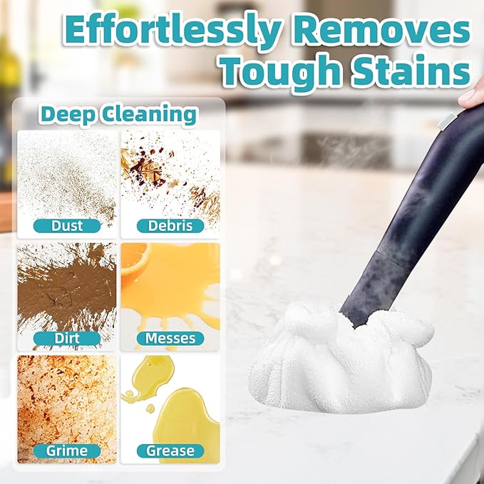 LOVECO Small Microfiber Bonnets (Triangle) Compatible with Dupray Steam Cleaner, McCulloch, awasky, etc, Reusable Washable Steam Cleaner Accessories for Multi-Surface, Universal Soft Microfiber Cloths