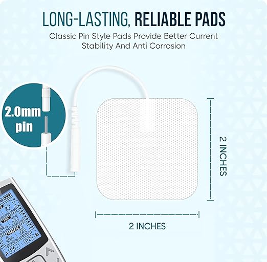 SM Electrodes TENS Unit Replacement Pads TENS Unit Pads TENS Pads 2x2”26 PCS Electrodes Pad Reuse More Than 35-50Time, Self Stick Tens Electrode Pads for TENS Machine
