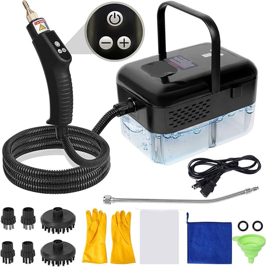 15 in 1 Handheld Steam Cleaner with Handle Button Control, 2500W High Pressure Steamer for Cleaning Car, Multi-Purpose Portable Steam Cleaner for Home Car Upholstery Cleaning Tools, 110V-120V
