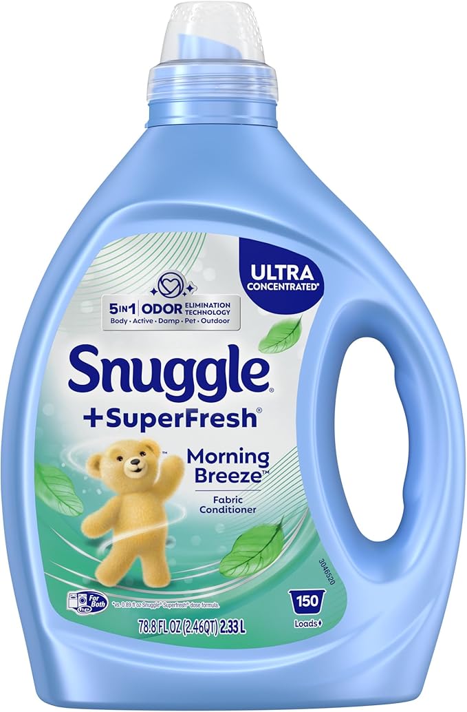 Snuggle Liquid Fabric Softener, SuperFresh Original, Eliminates Tough Odors, 2X Concentrated, 150 Loads
