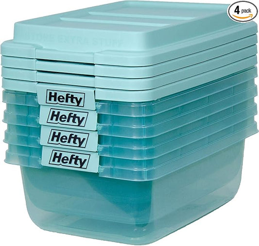 Hefty 18-Quart Hi-Rise Storage Bin (4 Pack)