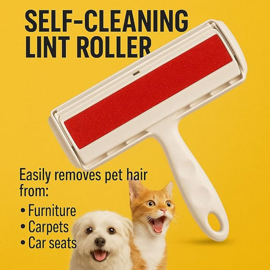 Zee & Co Roller Pet Hair Remover and Reusable Lint Roller - Zee & Co Cat and Dog Hair Remover for Furniture, Couch, Carpet, Clothing and Bedding - Portable, Multi-Surface Fur Removal Tool