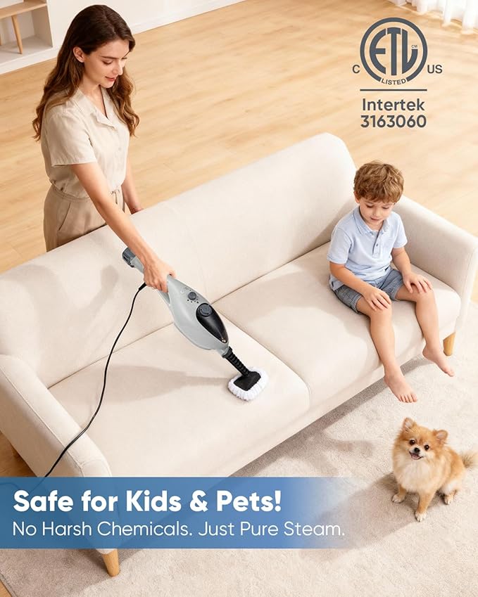 CYK Steam Mops for Floor Cleaning, 12 in 1 Handheld Steam Cleaner for Home, Floor Steamer for Hardwood Floors and Tile(Grey-grey)