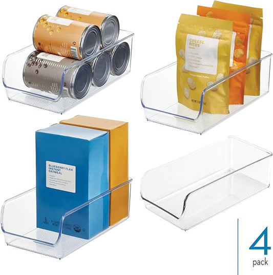 iDesign Pantry Bin for Kitchen or Cabinet Storage - Set of 4 - Clear