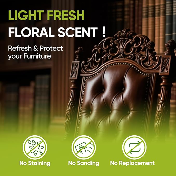 Furniture Salve for Leather & Wood - Polish, Restore & Protect, Vinyl & Wood Surfaces | Leather Conditioner & Repair Salve with Applicator Brush | All-in-One Furniture Polish & Moisturizer 4oz