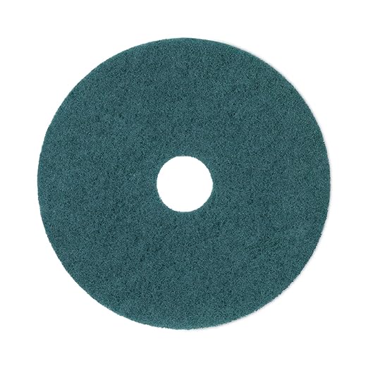 Boardwalk Heavy-Duty Scrubbing Floor Pads, 17" Diameter, Green, 5/Carton
