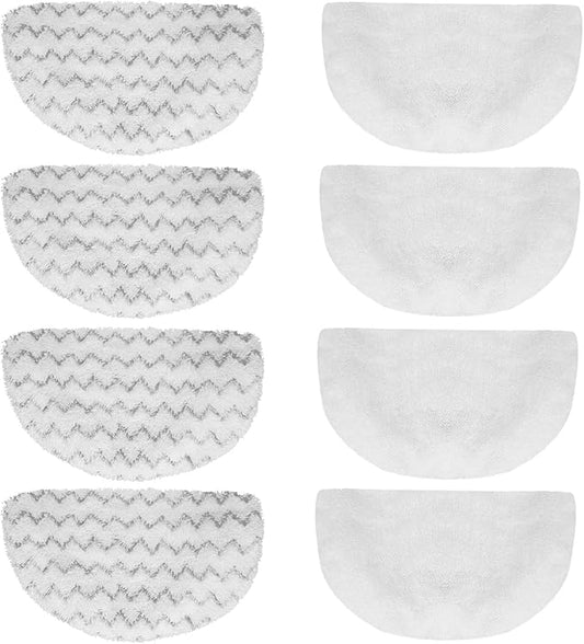 8 Pack Replacement Steam Mop Pads for Bissell Powerfresh Steam Mop 1940 1440 1544 1806 2075 Series, Model 19402 19404 19408 19409 1940a 1940f 1940q 1940t 1940w B0006 B0017, Washable Cleaning Pads