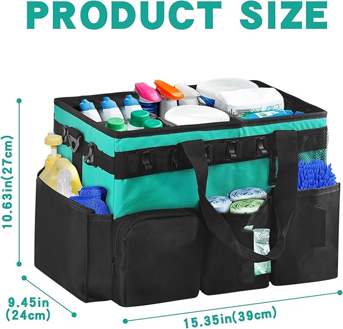 Wearable Cleaning Caddy Bag,WithDetachable Divider cleaning bags for housekeepers, With Adjustable Shoulder Strap for Cleaners & Housekeeper