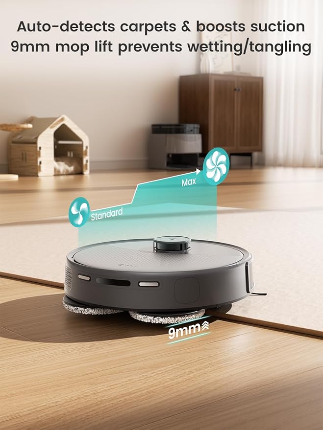 Lefant LiDAR Robot Vacuum and Mop, 20000Pa Suction, 90-Day Self-Emptying, Obstacle Avoidance, Auto Mop Washing&Drying, All-in-One for Pet Hair Carpet, 5G WiFi Alexa/APP/iWatch Control, M3 Max