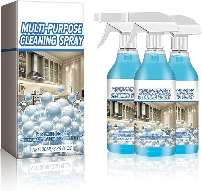 2025 Upgraded Splash Spray All-Purpose Cleaner Foam Tablets, Heavy-Duty Degreaser for Stove, Oven, Kitchenware, Grease & Grime Remover with Spray Bottle Kit (3)