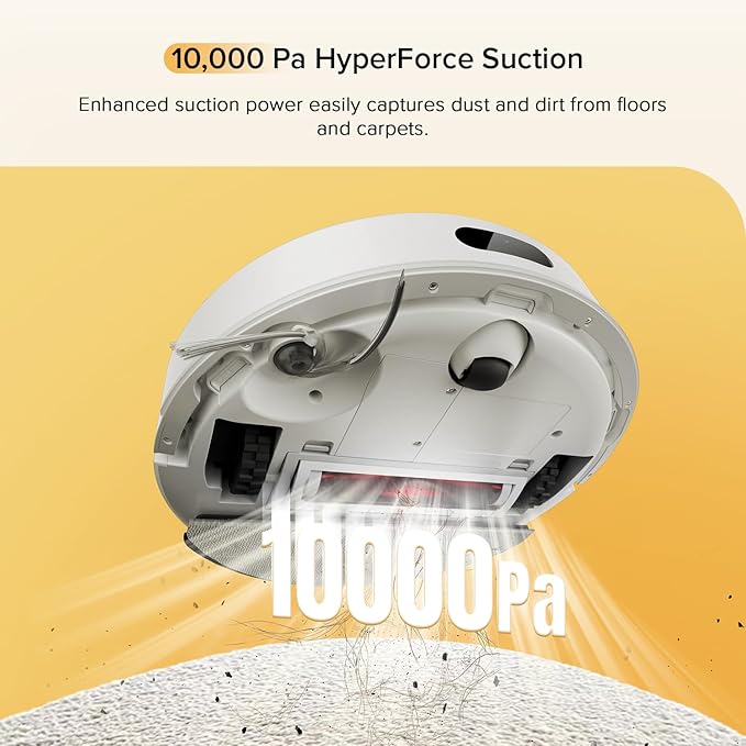 roborock Q7 M5 Robot Vacuum and Mop Combo, 10,000Pa HyperForce Suction, Robotic Vacuum Cleaner, Dual Anti-Tangle System, APP-Controlled Mopping, LiDAR Navigation, for Pet Hair and Carpet, White