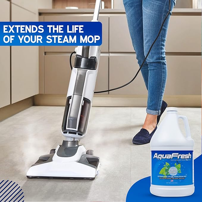 Aqua Science Demineralized Water Steam Mop Cleaning Solution - Premium Floor Cleaner Solution Compatible with Any Steamer Mop - Best Value Steam Mop Solution - Fresh Scent | Made In USA (32oz)
