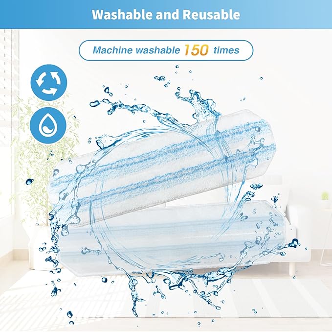 15 Pack Microfiber Mop Pads for O-Cedar H2prO Flat Mop System, Washable and Reusable Mop Replacement Heads for Floor Deep Cleaning, Mop Pad Refills for Wet Dry Floor