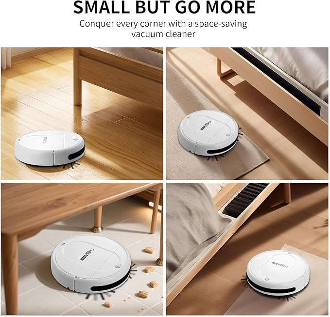 Robot Vacuum and Mop Combo, Equipped with Wireless Touch Button, Vacuum Robot Vacuum Cleaner and mop Combination, Silent, Advanced Obstacle Avoidance Suitable for Home Tiles Robot Vacuum and Mop Combo