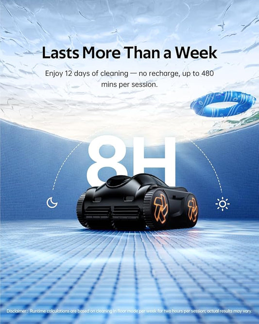 (2025 Upgrade) iGarden Pool Cleaner K80, 8H-Runtime, Robotic Cordless Pool Vacuum for Inground Pools, Smart Navigation, Touchscreen, 5810GPH Turbo Suction, 4L Debris Basket, Auto-Parking