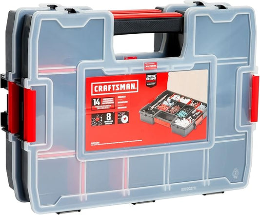 CRAFTSMAN Tool Organizer, 2-Packs with 14-Compartments, Lid Includes Secure Latch (CMST60944M)