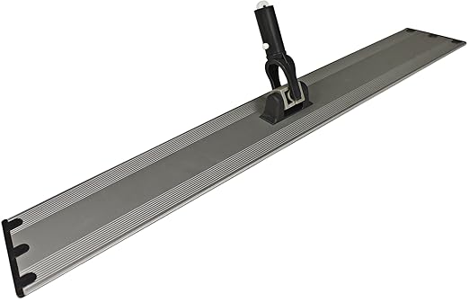 CleanAide Flat Mop Plate Frame for Microfiber Pads, Commercial-Grade Aluminum with 360° Swivel, Hook and Loop Fastening, Lightweight and Durable, Gray, Frame Only, 24 Inches