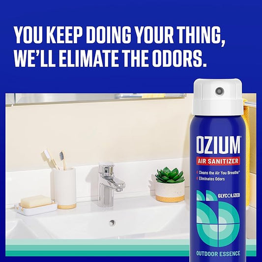 Ozium 3.5 Oz. Air Sanitizer & Odor Eliminator 4 Pack for Homes, Cars, Offices and More, Outdoor Essence, 4 Pack, MULTI