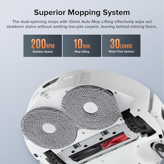 Roborock Qrevo Edge S5A Robot Vacuum and Mop, 18,500Pa, Zero-Tangling, DuoDivide Main Brush, FlexiArm Side Brush, Hot Water Mop Washing & Self-Cleaning, Warm Air Drying, Self-Emptying, White
