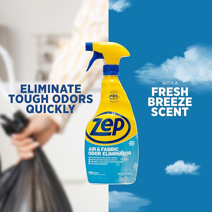 Zep Air and Fabric Odor Eliminator and Freshener - 32 oz (Pack of 12) ZUAIR32 - Neutralizes Tough Unwanted Odors on Contact. Refresh Your Home, Office and Business