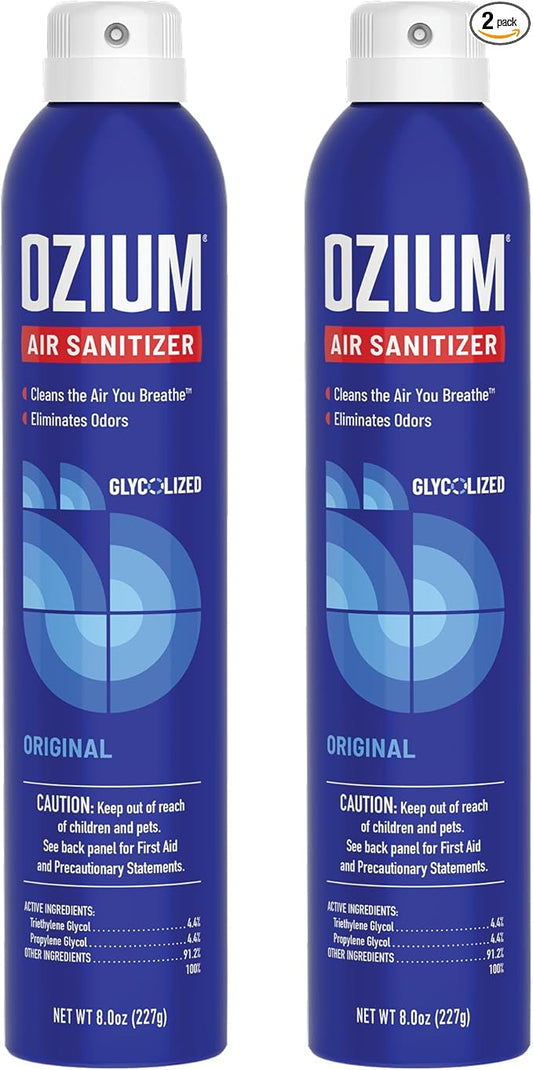 Ozium 8 Oz. Air Sanitizer & Odor Eliminator for Homes, Cars, Offices and More, Original Scent, Pack of 2