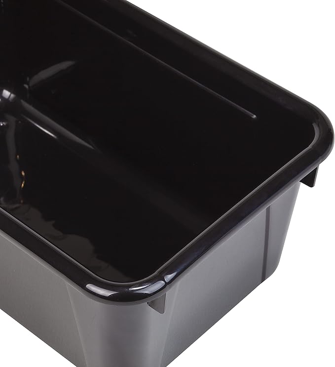 Storex Small Cubby Bin, 7.8 x 12.2 x 5.1 Inches, Black, 5-Pack (62466E05C)