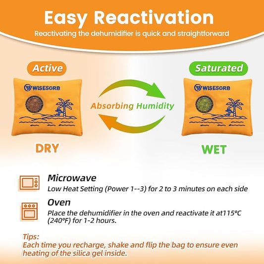 100gx5pcs Rechargeable Desiccant Packs for Storage, Reusable Dehumidifier Bags Visible Color Indicating Silica Gel Packets Moisture Absorbers for Safe Closet 3D Filaments Electronics Camera