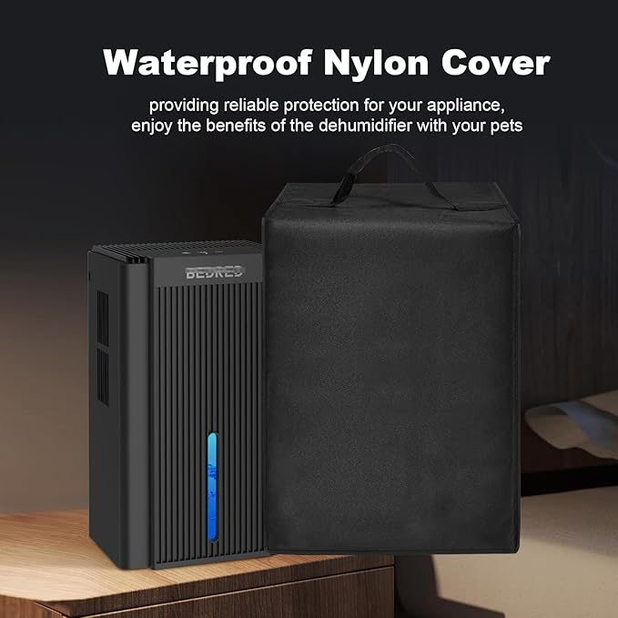 Dehumidifier Dust Cover Heavy Duty 600D Nylon Antistatic Waterproof Convenient Protective Case for Compatible with Dehumidifier CT11 for Home,95OZ (Black)