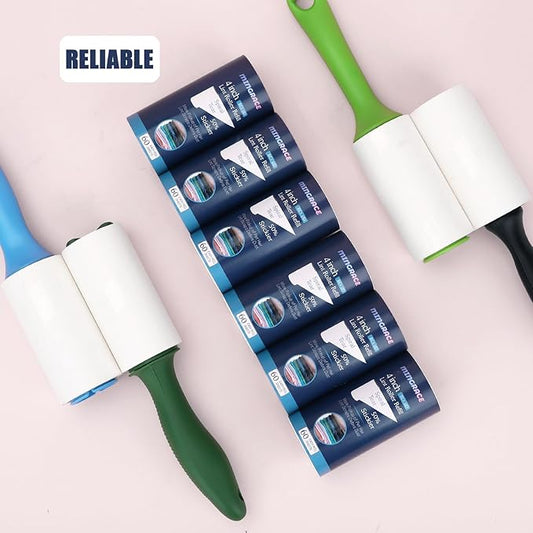 4 inch Lint Roller Refills Only Compatible with Evercare Extra Sticky Pet Hair Remover Lint Rollers, 50% More Pickup, 60 Sheets Each Refill, 6 Pack, 360 Sheets Total (1 1/2'' Inside Dia.)