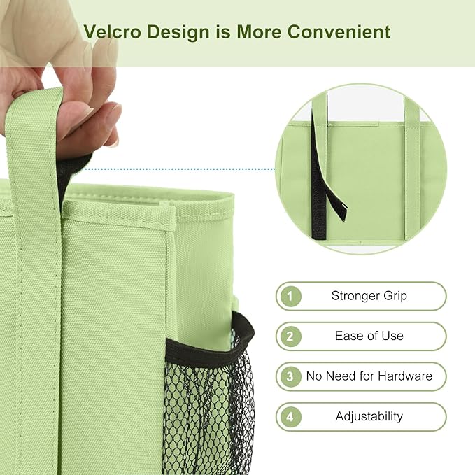 Surblue Bedside Caddy Hanging Bed Organizer Storage Bag Pocket for Bunk and Hospital Beds, College Dorm Rooms Baby Bed Rails, Camp 8 Pockets, (Large, Sage Green)