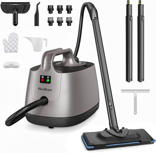 Carpet Steam Cleaner for Home, 293°F 58 PSI Powerful Multipurpose Handheld Steam Mop, 21 Attachments, 50Oz Capacity, Heavy Duty Steamer for Carpets, Floors, Cars, Tiles, Crack Cleaning, Turquoise