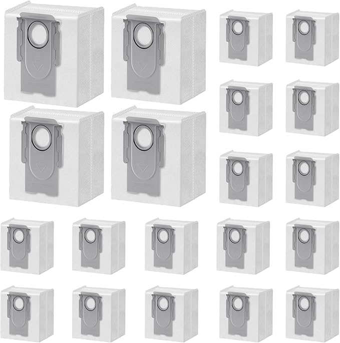 20 Packs Q8 Q7 Q5 Bag Replacement for roborock Q5 Q5+ Q7 Q7+ Q7 Max Q7 Max+ Q8 Max+ S7 MaxV Ultra S8+ S8 Pro Ultra Robot Vacuum Cleaner,Q5 bags:3L Large Capacity Disposable Bag Replacement