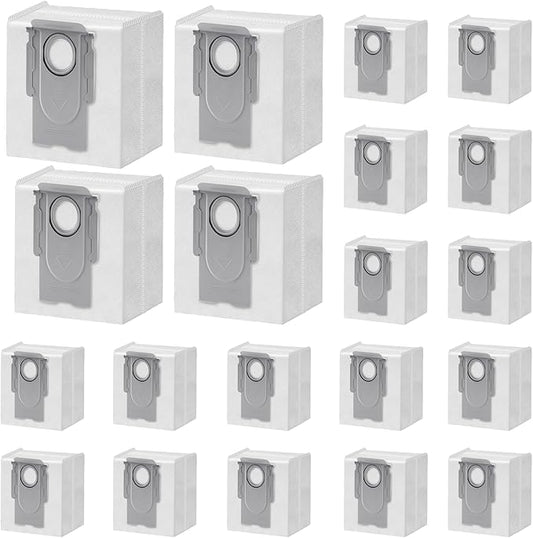 20 Packs Q8 Q7 Q5 Bag Replacement for roborock Q5 Q5+ Q7 Q7+ Q7 Max Q7 Max+ Q8 Max+ S7 MaxV Ultra S8+ S8 Pro Ultra Robot Vacuum Cleaner,Q5 bags:3L Large Capacity Disposable Bag Replacement