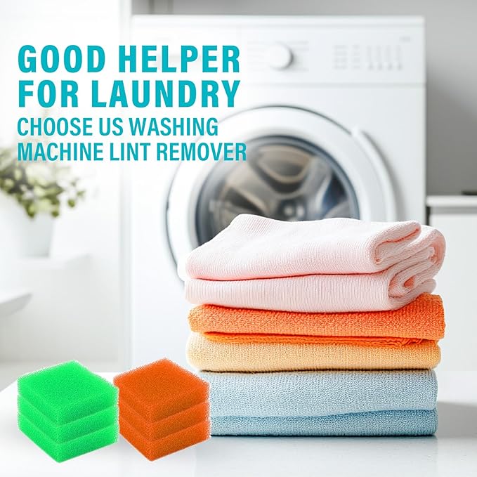 Pet Hair Remover for Laundry, 6Pcs Reusable Lint Remover for Laundry Pet Hair Catcher, Soft Dog Hair Remover for Washing Machine, Orange&Green