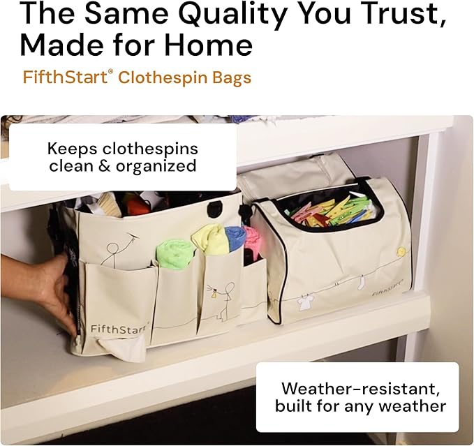FifthStart Multiuse Cleaning Caddy with Waist & Shoulder Strap,9 Pockets Professional Bag, Mesh Base & Adjustable Compartments - Beige Large Organizer with Handle - Cleaning Caddy Bag (Beige, Large)