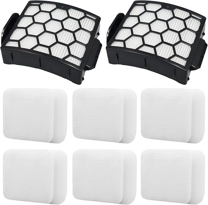 LA502 Replacement filter for Shark LA502, LA300, LA322, LA301, LA500, LA702 Rotator Lift-Away ADV DuoClean PowerFins Upright Vacuum (2 Filter + 6 Foam + 6 Felt)