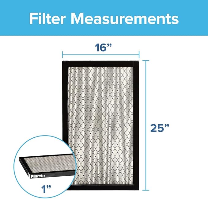 Filtrete 16x25x1 Air Filter, MPR 2800, MERV 14, Healthy Living Ultrafine Particle Reduction 3-Month Pleated 1-Inch Air Filters, 2 Filters, White