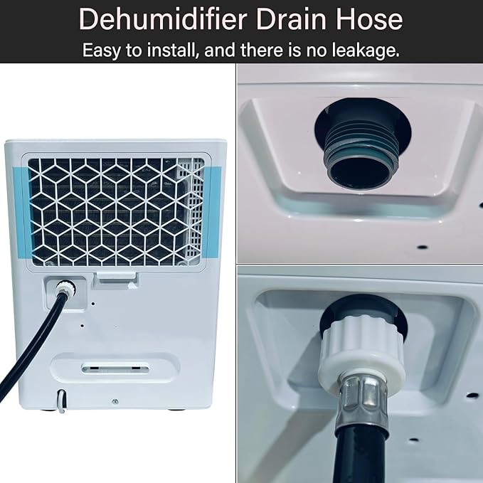 8FT Dehumidifier Drain Hose With 3/4 Inch FHT Connector, Leak-Proof, Kink-Free, Perfectly Compatible With Most Dehumidifier Brands