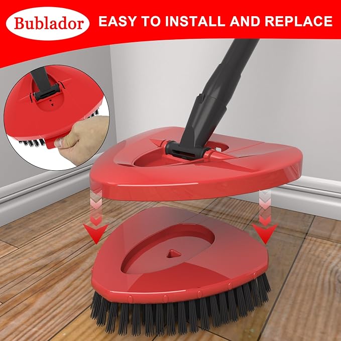 Scrubber Mop Replace Head Compatible with O Cedar EasyWring 1 Tank,Spin Replacements Heads,Scrub Brush Attachment for Bathroom,Kitchen and Various of Hard Floors